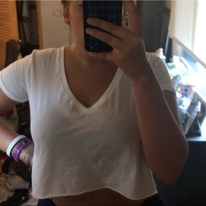 Brandy Melville cropped White tee! Size: 1 size